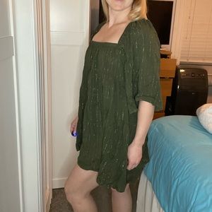 Forest Green And Gold Dress